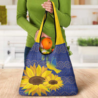 Ukraine Peace Dove Grocery Bag Ukraine Sunflower With Folk Patterns