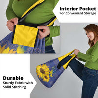 Ukraine Peace Dove Grocery Bag Ukraine Sunflower With Folk Patterns