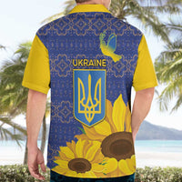 Ukraine Peace Dove Hawaiian Shirt Ukraine Sunflower With Folk Patterns - Wonder Print Shop