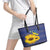 Ukraine Peace Dove Leather Tote Bag Ukraine Sunflower With Folk Patterns - Wonder Print Shop