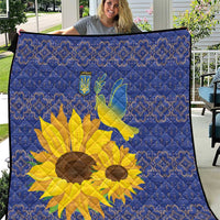 Ukraine Peace Dove Quilt Ukraine Sunflower With Folk Patterns - Wonder Print Shop