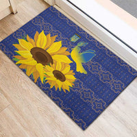 Ukraine Peace Dove Rubber Doormat Ukraine Sunflower With Folk Patterns - Wonder Print Shop