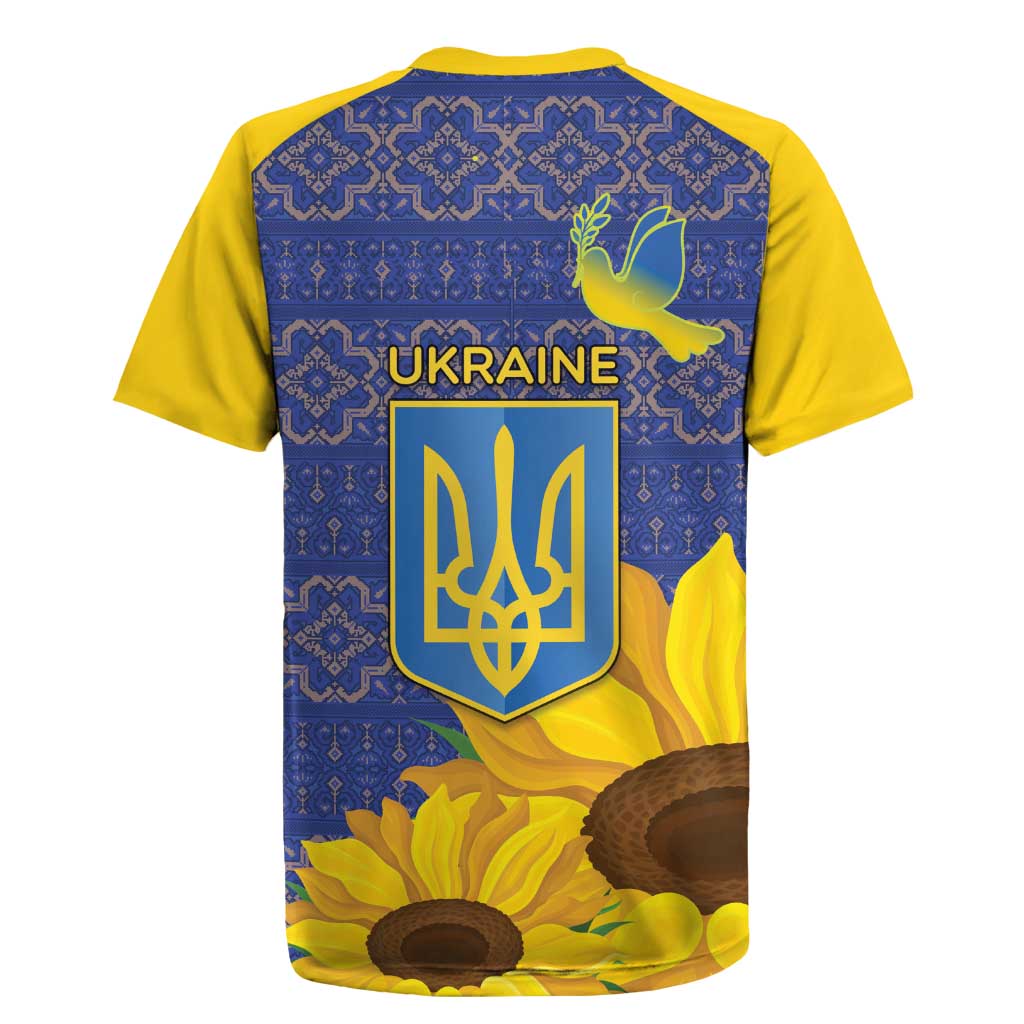 Ukraine Peace Dove Rugby Jersey Ukraine Sunflower With Folk Patterns - Wonder Print Shop