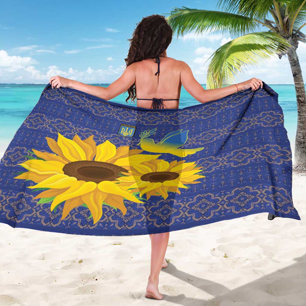 Ukraine Peace Dove Sarong Ukraine Sunflower With Folk Patterns - Wonder Print Shop