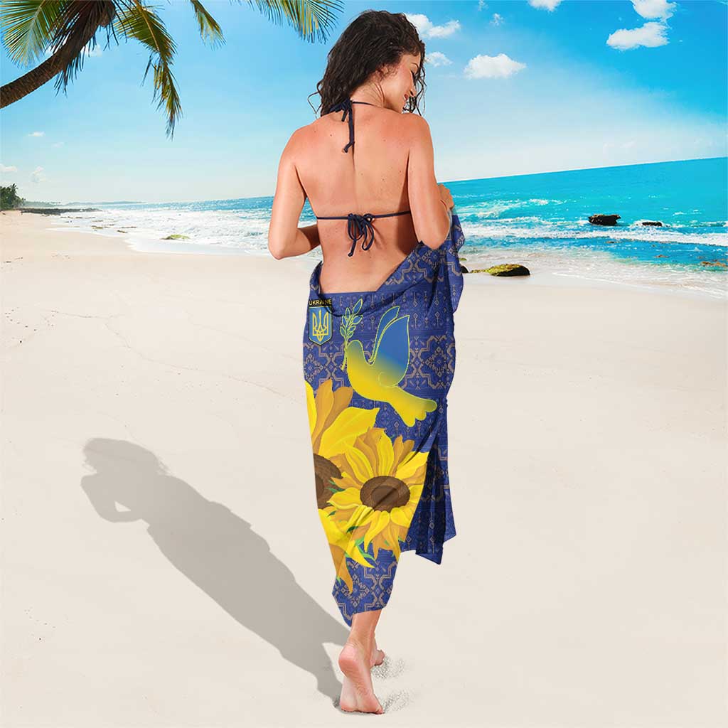 Ukraine Peace Dove Sarong Ukraine Sunflower With Folk Patterns - Wonder Print Shop