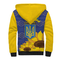 Ukraine Peace Dove Sherpa Hoodie Ukraine Sunflower With Folk Patterns - Wonder Print Shop