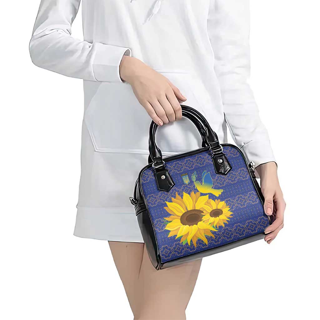 Ukraine Peace Dove Shoulder Handbag Ukraine Sunflower With Folk Patterns
