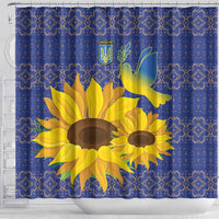 Ukraine Peace Dove Shower Curtain Ukraine Sunflower With Folk Patterns