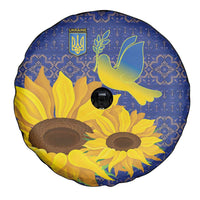 Ukraine Peace Dove Spare Tire Cover Ukraine Sunflower With Folk Patterns - Wonder Print Shop