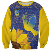 Ukraine Peace Dove Sweatshirt Ukraine Sunflower With Folk Patterns - Wonder Print Shop