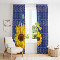 Ukraine Peace Dove Window Curtain Ukraine Sunflower With Folk Patterns - Wonder Print Shop