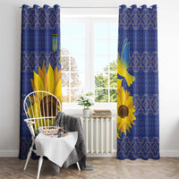 Ukraine Peace Dove Window Curtain Ukraine Sunflower With Folk Patterns - Wonder Print Shop