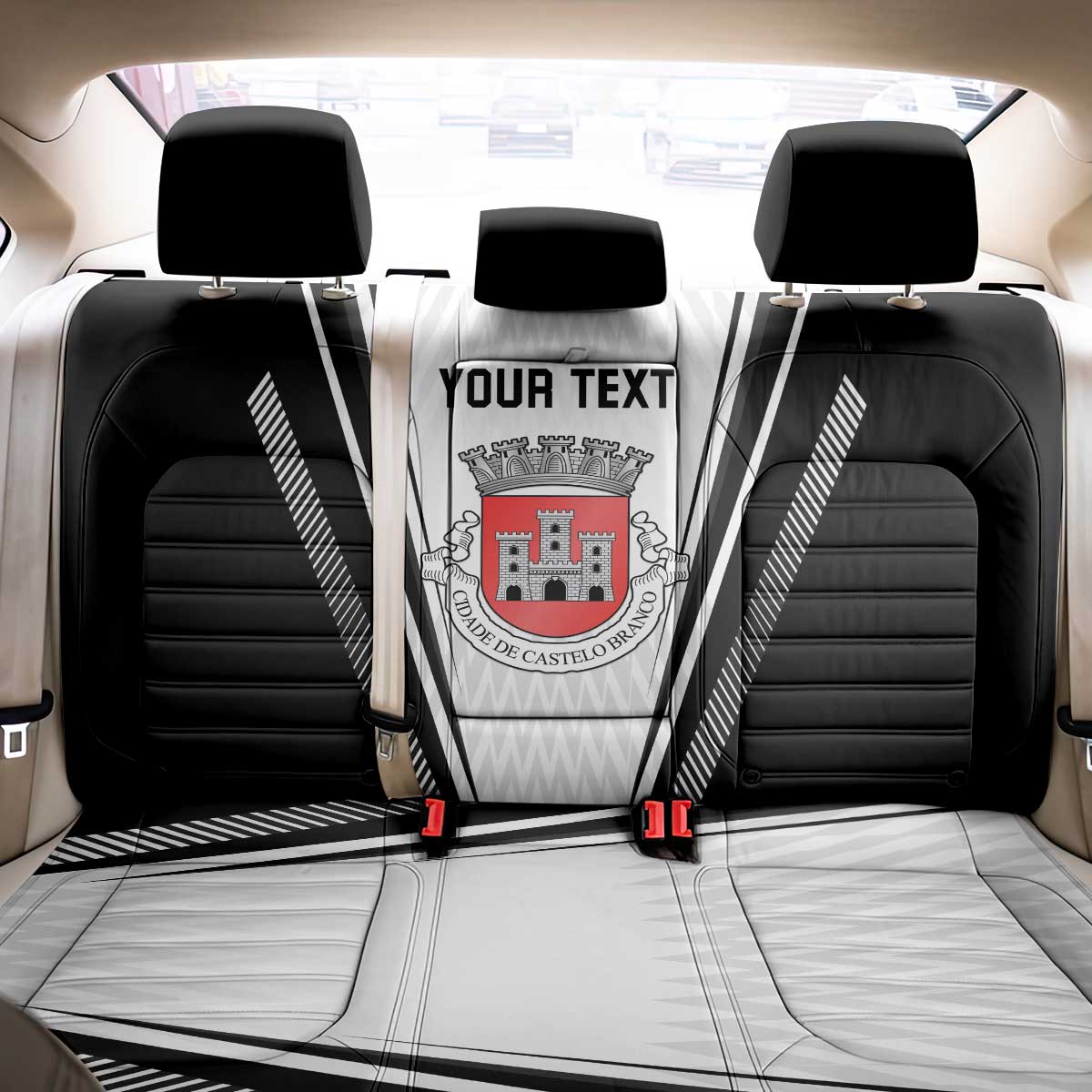 Personalized Castelo Branco Portugal Back Car Seat Cover Sporty Style - Wonder Print Shop