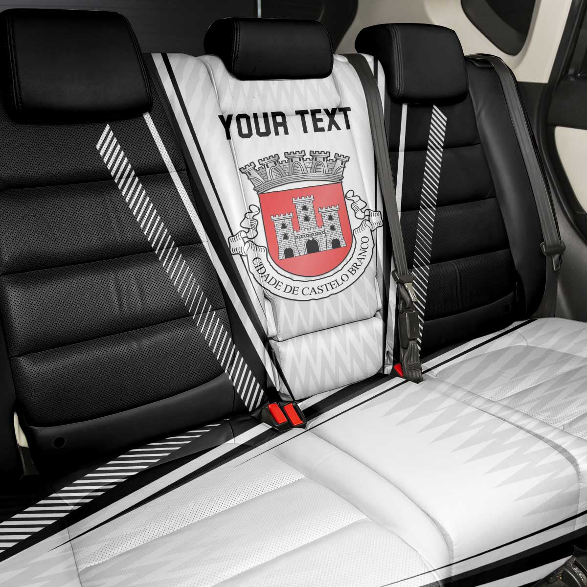 Personalized Castelo Branco Portugal Back Car Seat Cover Sporty Style - Wonder Print Shop