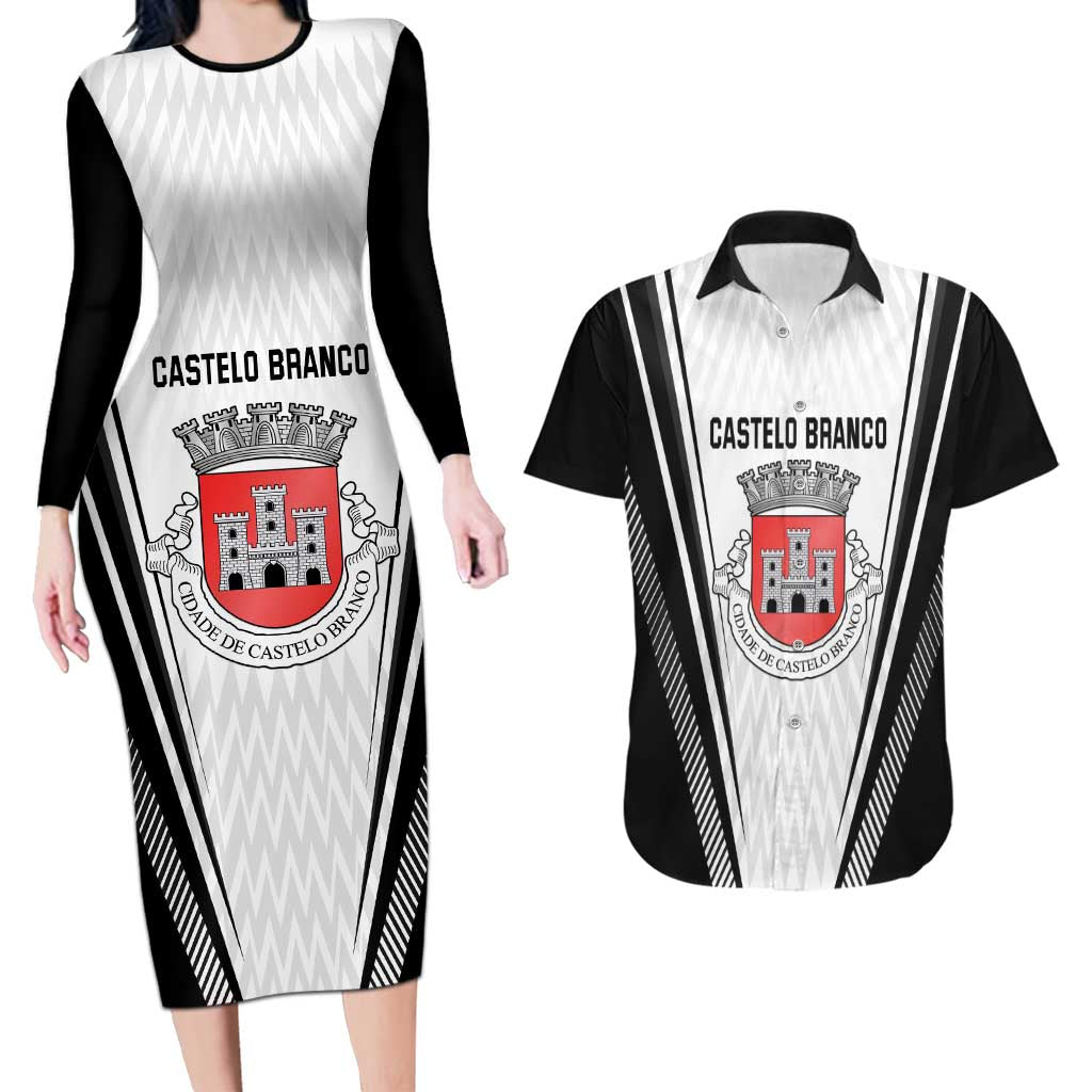 Personalized Castelo Branco Portugal Couples Matching Long Sleeve Bodycon Dress and Hawaiian Shirt Sporty Style - Wonder Print Shop