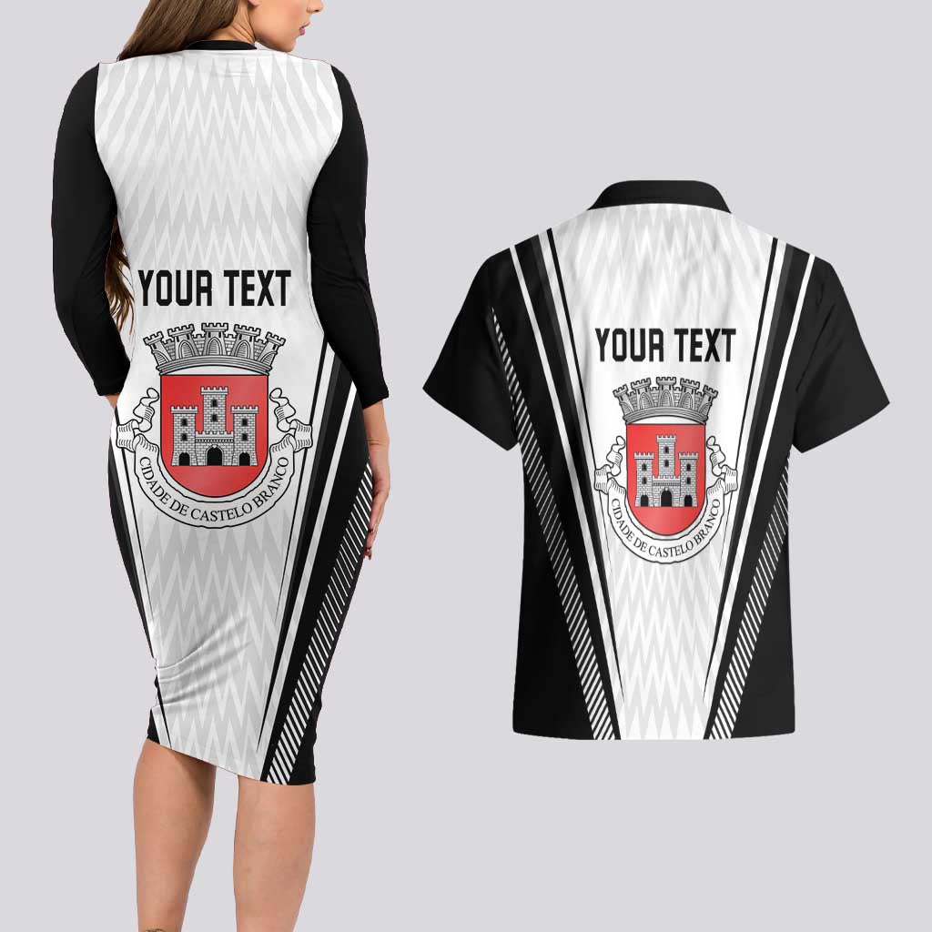 Personalized Castelo Branco Portugal Couples Matching Long Sleeve Bodycon Dress and Hawaiian Shirt Sporty Style - Wonder Print Shop