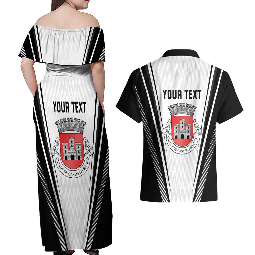 Personalized Castelo Branco Portugal Couples Matching Off Shoulder Maxi Dress and Hawaiian Shirt Sporty Style - Wonder Print Shop