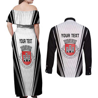 Personalized Castelo Branco Portugal Couples Matching Off Shoulder Maxi Dress and Long Sleeve Button Shirt Sporty Style - Wonder Print Shop