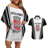 Personalized Castelo Branco Portugal Couples Matching Off Shoulder Short Dress and Hawaiian Shirt Sporty Style - Wonder Print Shop