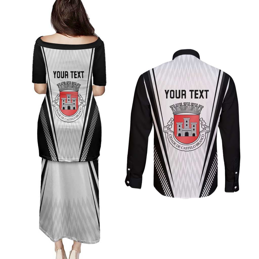 Personalized Castelo Branco Portugal Couples Matching Puletasi and Long Sleeve Button Shirt Sporty Style - Wonder Print Shop