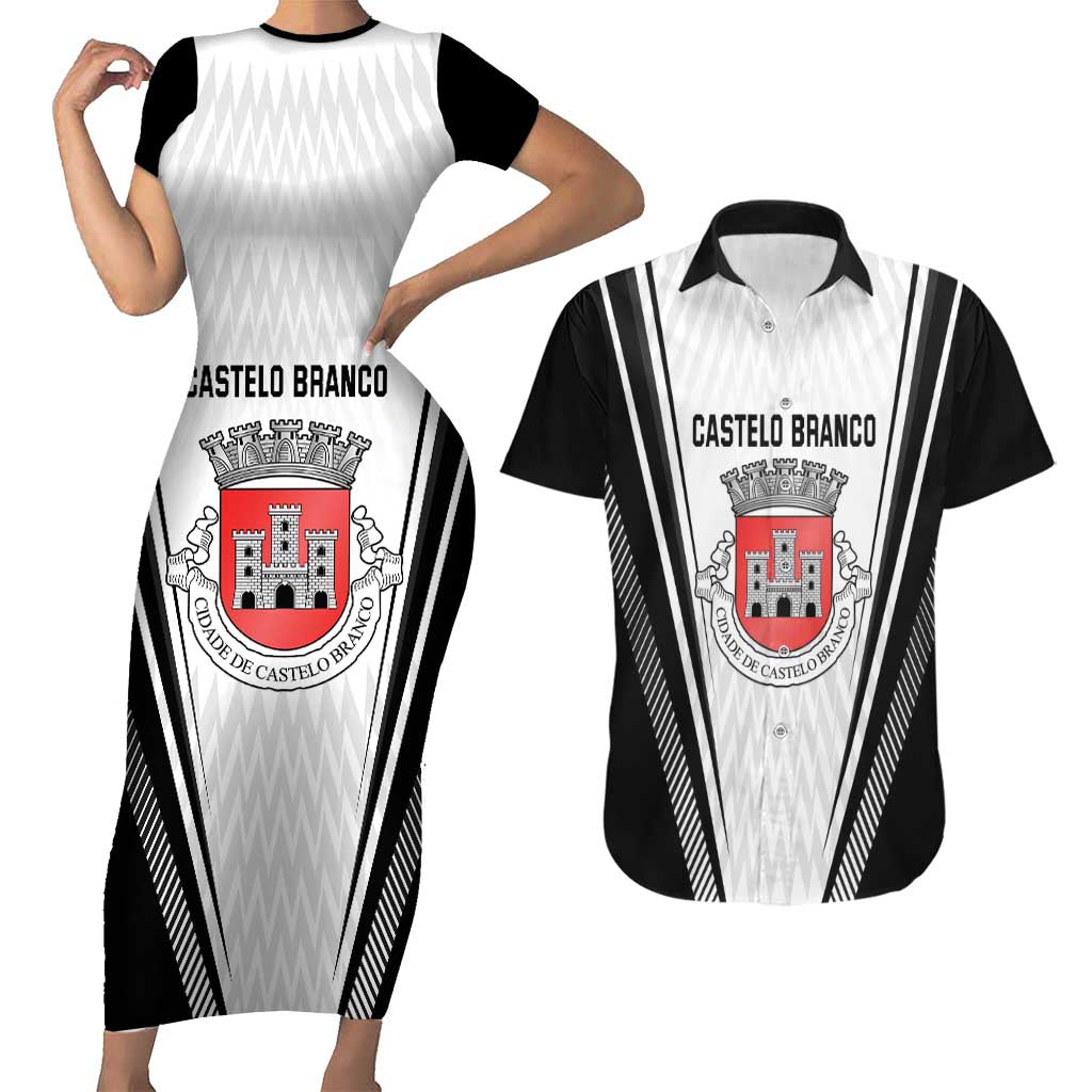 Personalized Castelo Branco Portugal Couples Matching Short Sleeve Bodycon Dress and Hawaiian Shirt Sporty Style - Wonder Print Shop