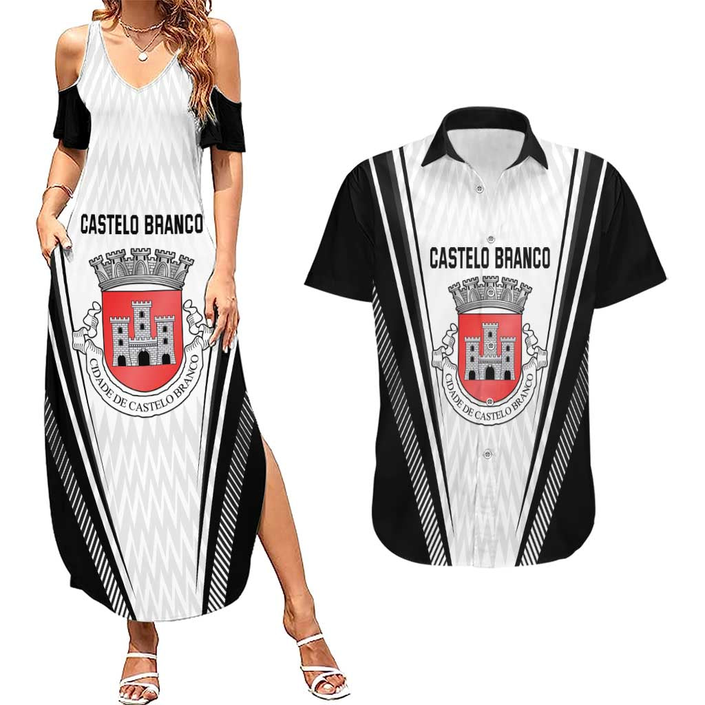 Personalized Castelo Branco Portugal Couples Matching Summer Maxi Dress and Hawaiian Shirt Sporty Style - Wonder Print Shop