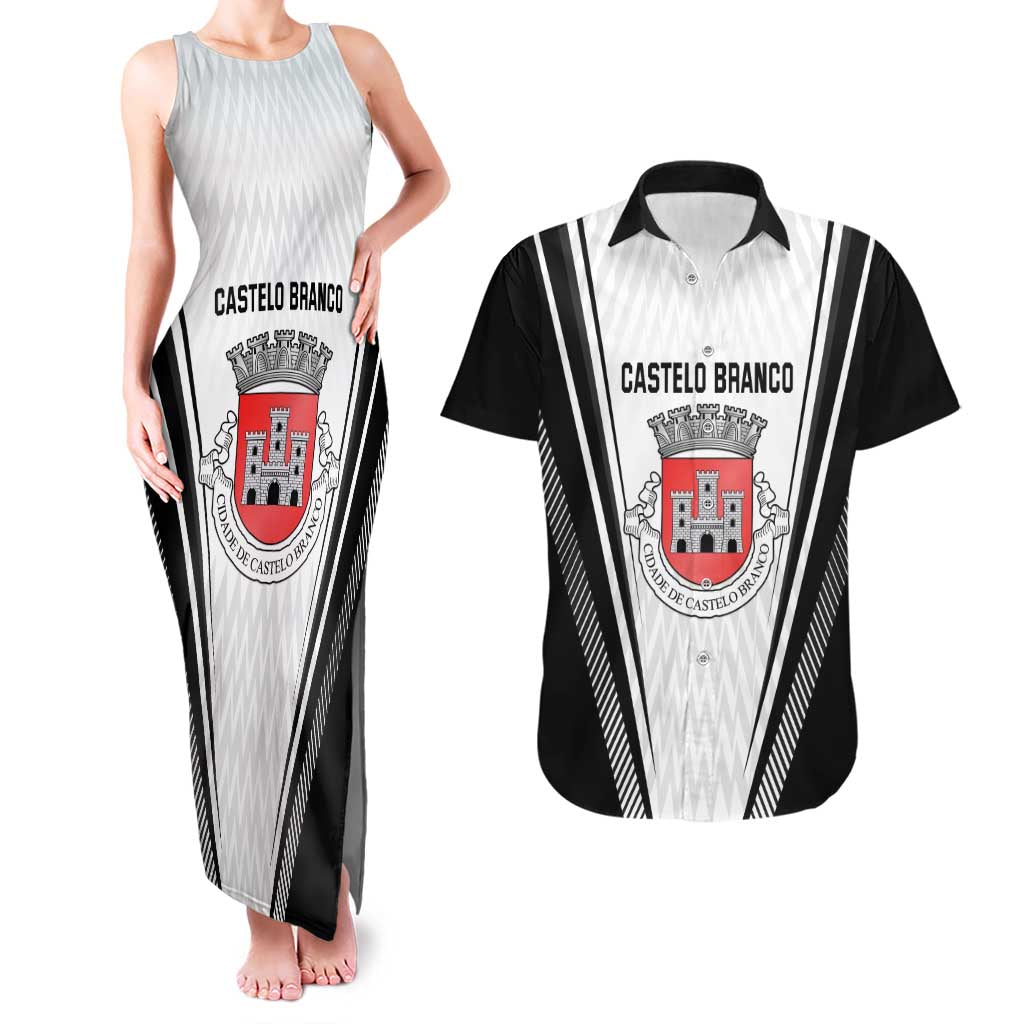 Personalized Castelo Branco Portugal Couples Matching Tank Maxi Dress and Hawaiian Shirt Sporty Style - Wonder Print Shop