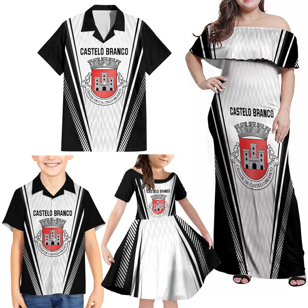 Personalized Castelo Branco Portugal Family Matching Off Shoulder Maxi Dress and Hawaiian Shirt Sporty Style - Wonder Print Shop