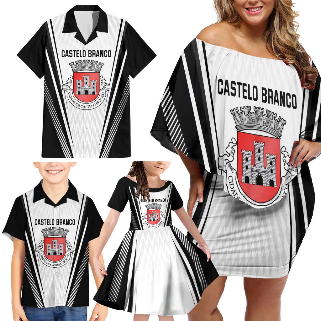 Personalized Castelo Branco Portugal Family Matching Off Shoulder Short Dress and Hawaiian Shirt Sporty Style - Wonder Print Shop