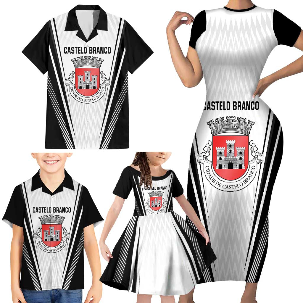 Personalized Castelo Branco Portugal Family Matching Short Sleeve Bodycon Dress and Hawaiian Shirt Sporty Style - Wonder Print Shop