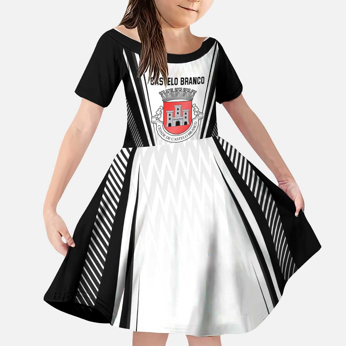 Personalized Castelo Branco Portugal Kid Short Sleeve Dress Sporty Style - Wonder Print Shop