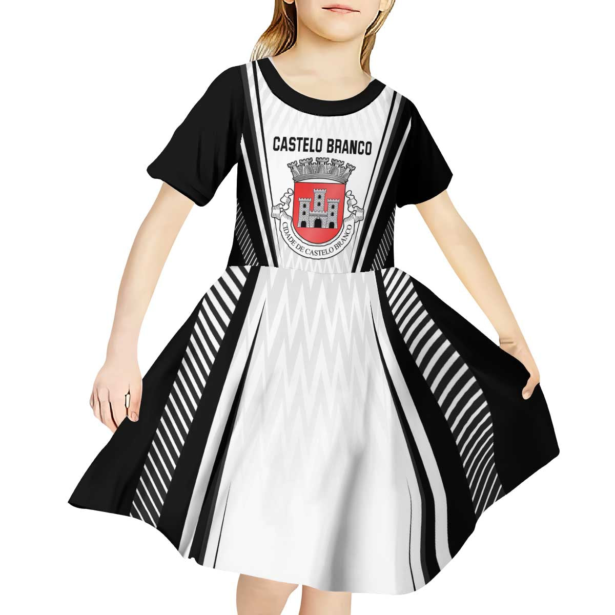 Personalized Castelo Branco Portugal Kid Short Sleeve Dress Sporty Style - Wonder Print Shop