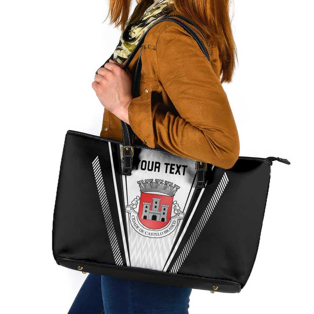 Personalized Castelo Branco Portugal Leather Tote Bag Sporty Style - Wonder Print Shop
