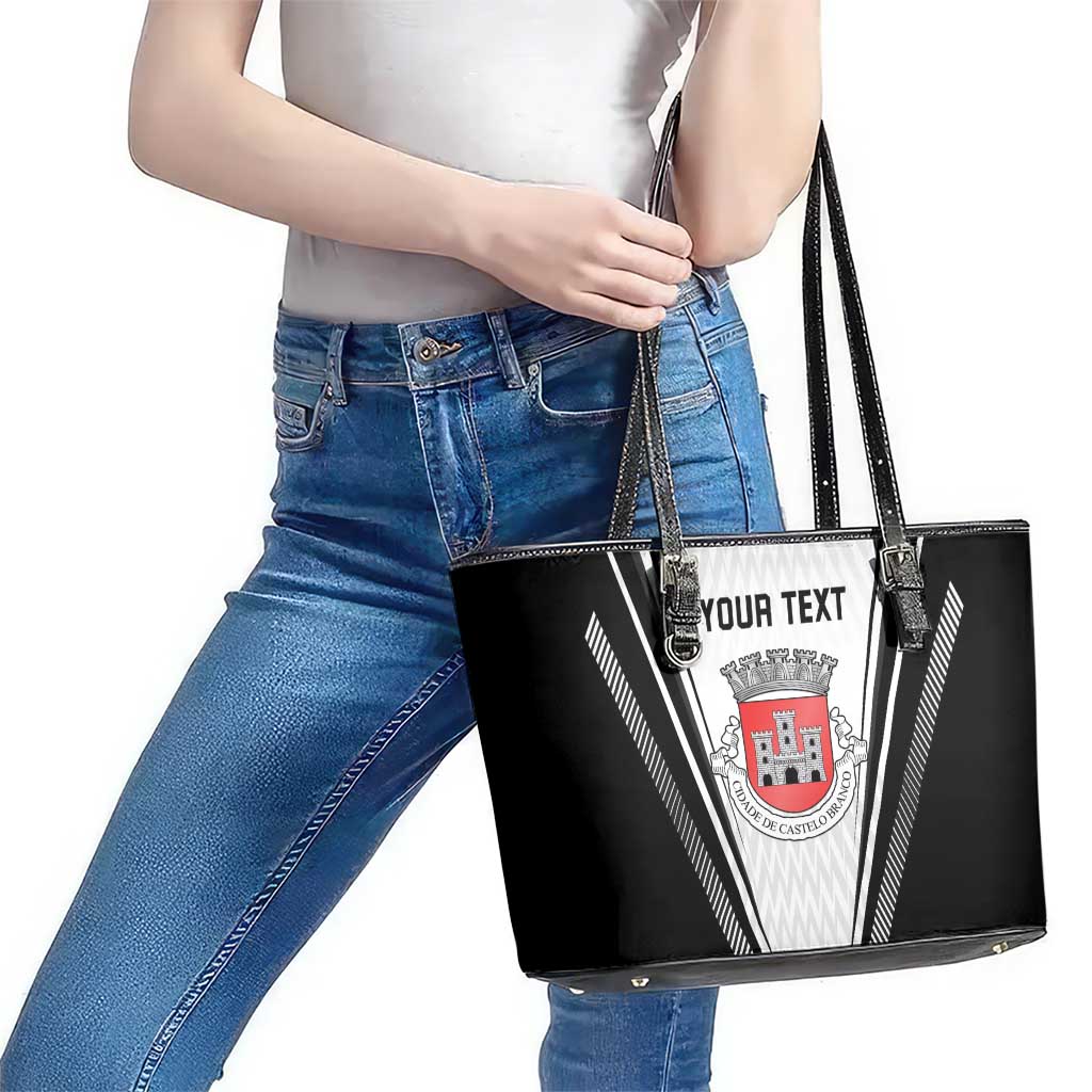 Personalized Castelo Branco Portugal Leather Tote Bag Sporty Style - Wonder Print Shop