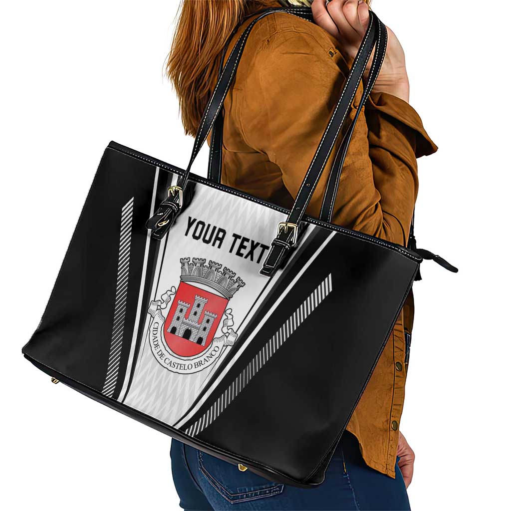 Personalized Castelo Branco Portugal Leather Tote Bag Sporty Style - Wonder Print Shop