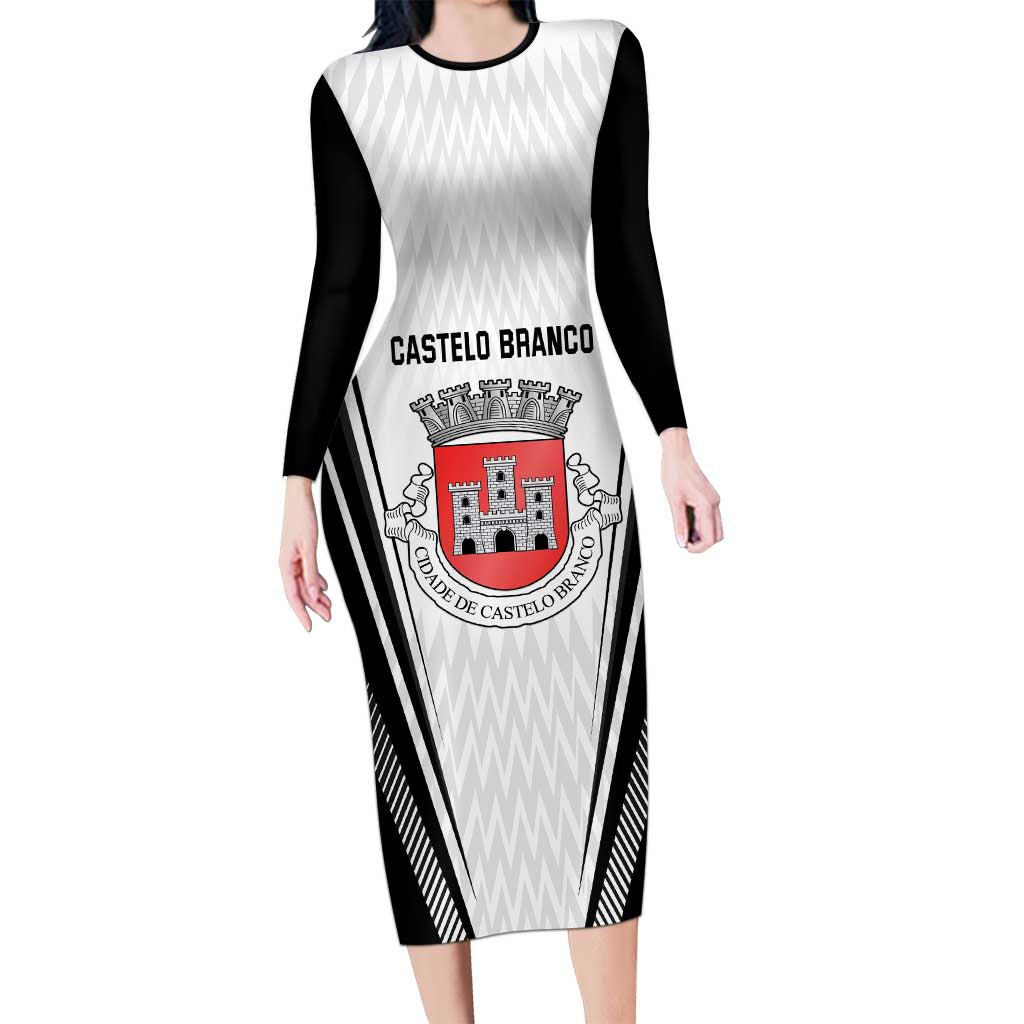 Personalized Castelo Branco Portugal Long Sleeve Bodycon Dress Sporty Style - Wonder Print Shop