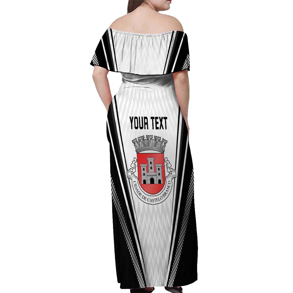 Personalized Castelo Branco Portugal Off Shoulder Maxi Dress Sporty Style - Wonder Print Shop