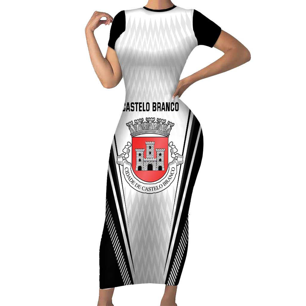 Personalized Castelo Branco Portugal Short Sleeve Bodycon Dress Sporty Style - Wonder Print Shop