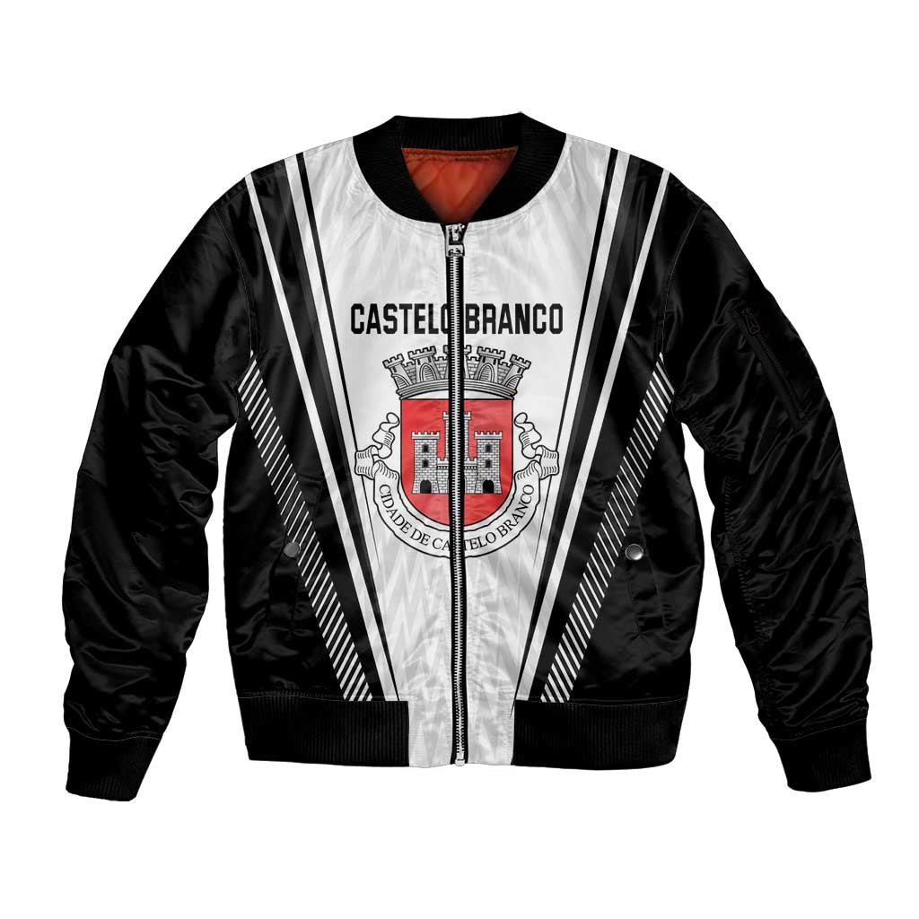 Personalized Castelo Branco Portugal Sleeve Zip Bomber Jacket Sporty Style - Wonder Print Shop