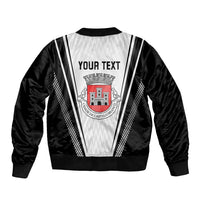 Personalized Castelo Branco Portugal Sleeve Zip Bomber Jacket Sporty Style - Wonder Print Shop