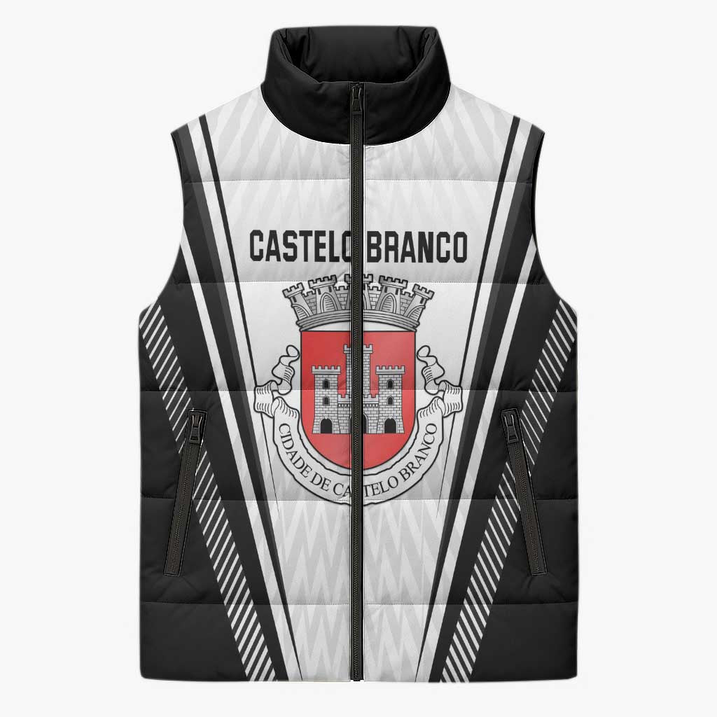 Personalized Castelo Branco Portugal Sleeveless Puffer Jacket Sporty Style - Wonder Print Shop