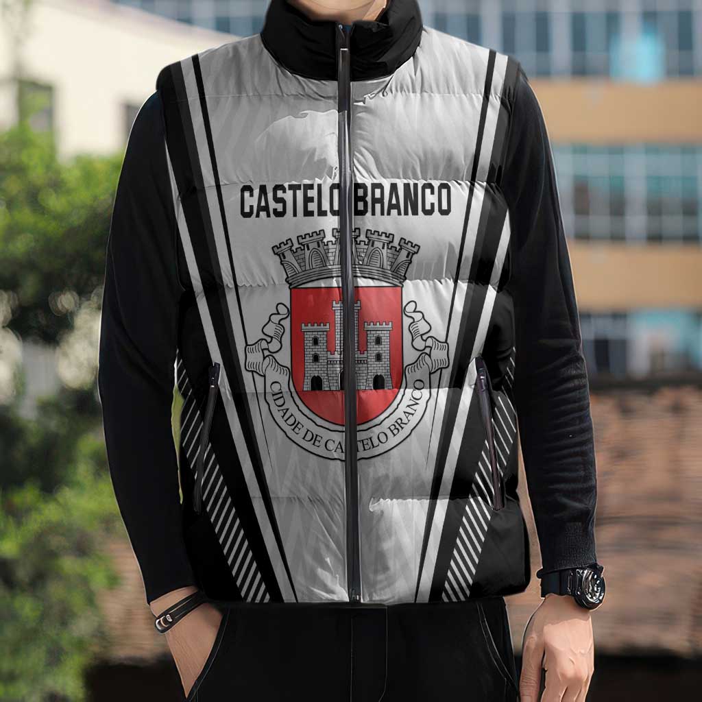 Personalized Castelo Branco Portugal Sleeveless Puffer Jacket Sporty Style - Wonder Print Shop