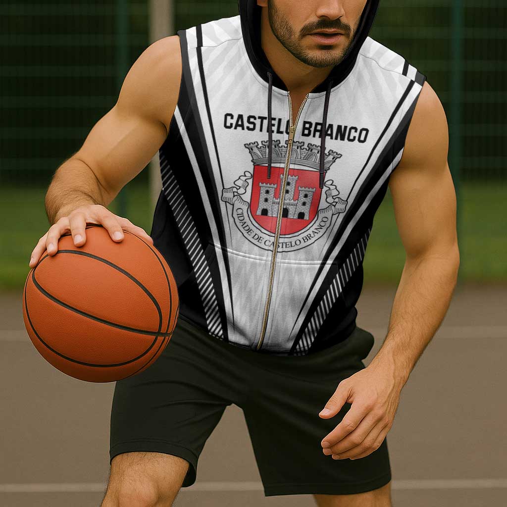 Personalized Castelo Branco Portugal Sleeveless Zip Hoodie Sporty Style - Wonder Print Shop