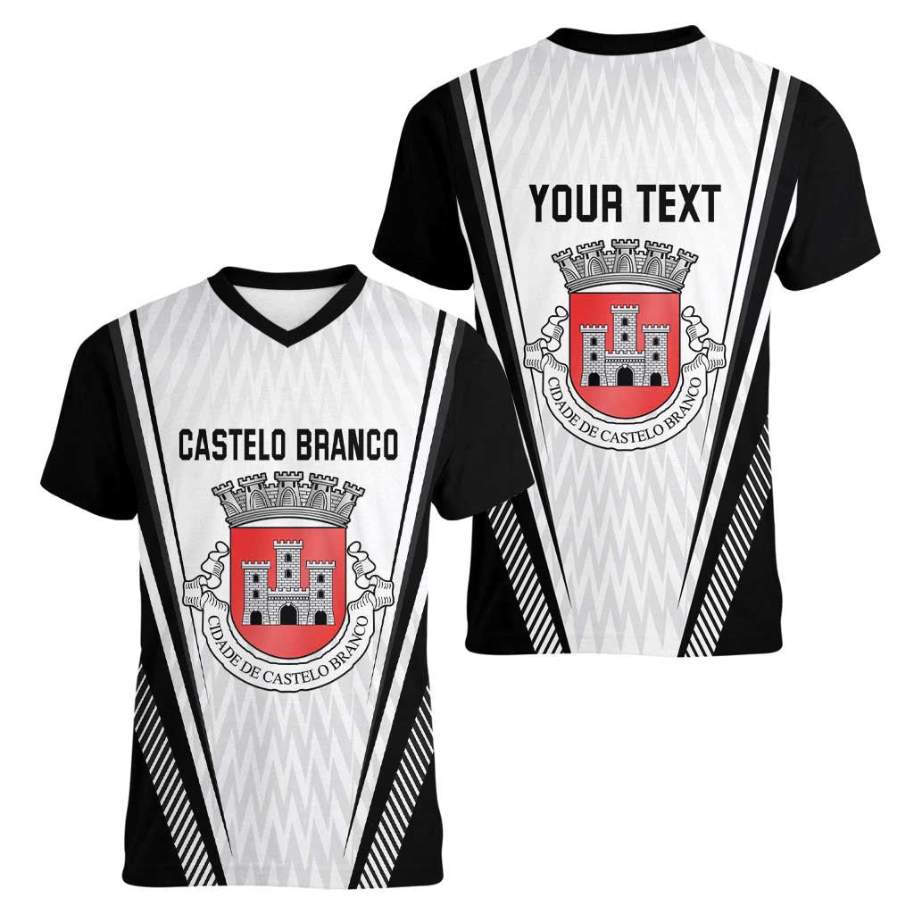Personalized Castelo Branco Portugal Women V-Neck T-Shirt Sporty Style - Wonder Print Shop