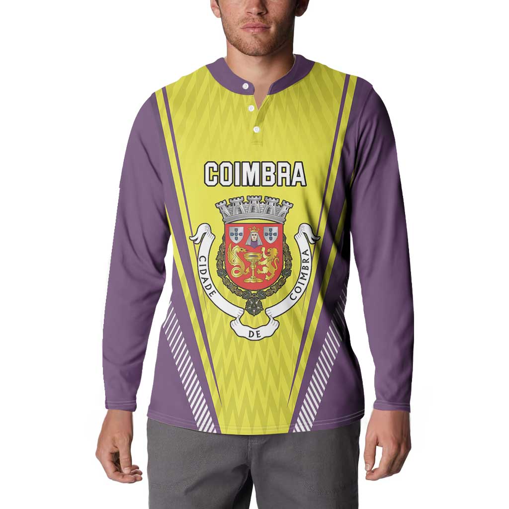 Personalized Coimbra Portugal Button Sweatshirt Sporty Style - Wonder Print Shop