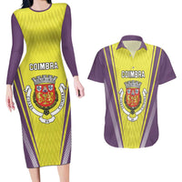 Personalized Coimbra Portugal Couples Matching Long Sleeve Bodycon Dress and Hawaiian Shirt Sporty Style - Wonder Print Shop