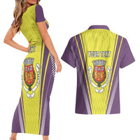 Personalized Coimbra Portugal Couples Matching Short Sleeve Bodycon Dress and Hawaiian Shirt Sporty Style - Wonder Print Shop