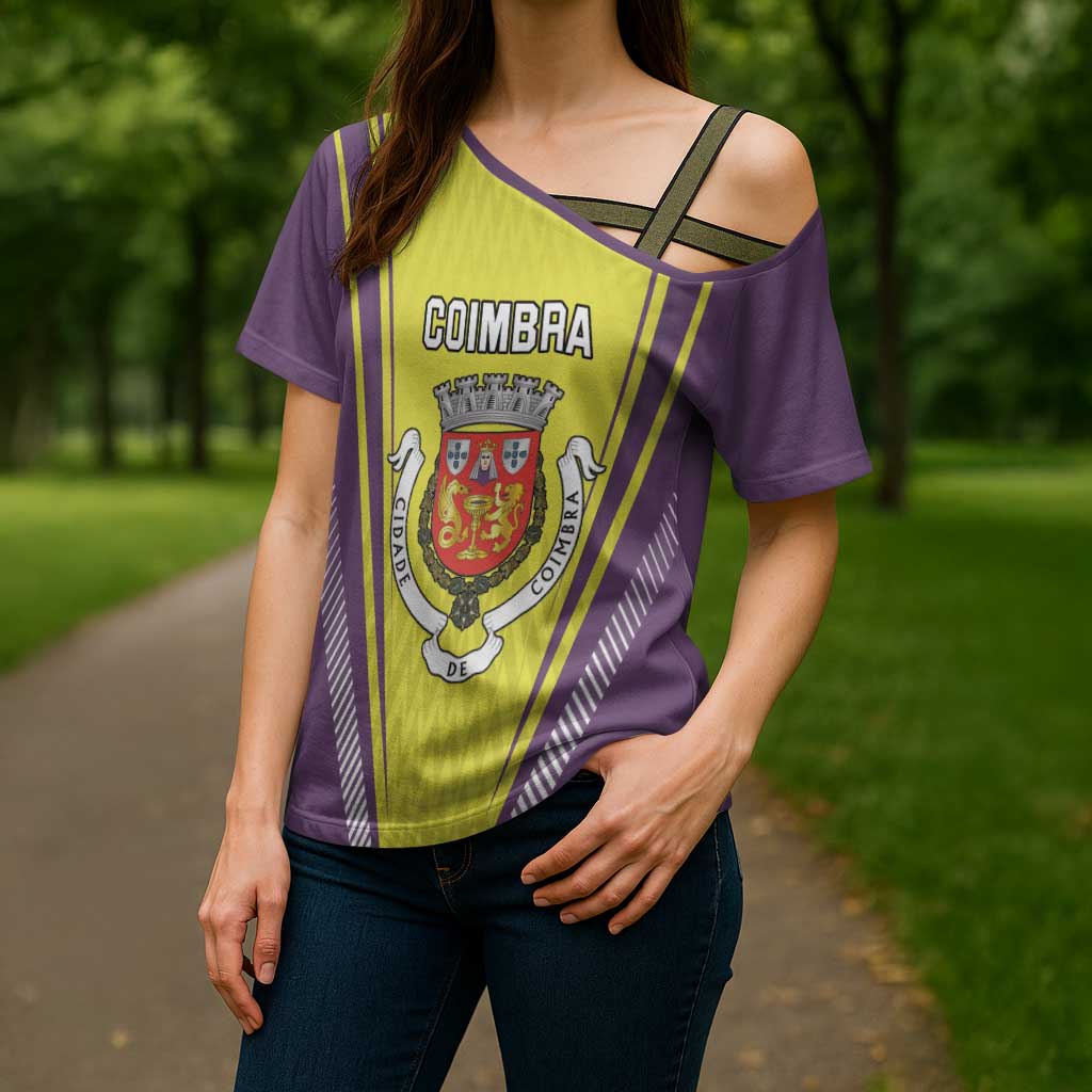 Personalized Coimbra Portugal Cross Shoulder Shirt Sporty Style - Wonder Print Shop