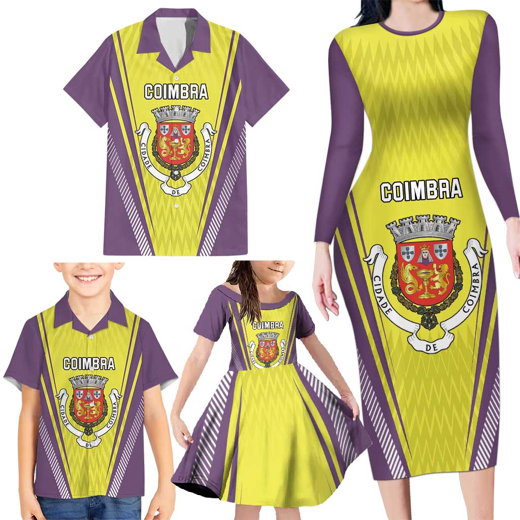 Personalized Coimbra Portugal Family Matching Long Sleeve Bodycon Dress and Hawaiian Shirt Sporty Style - Wonder Print Shop