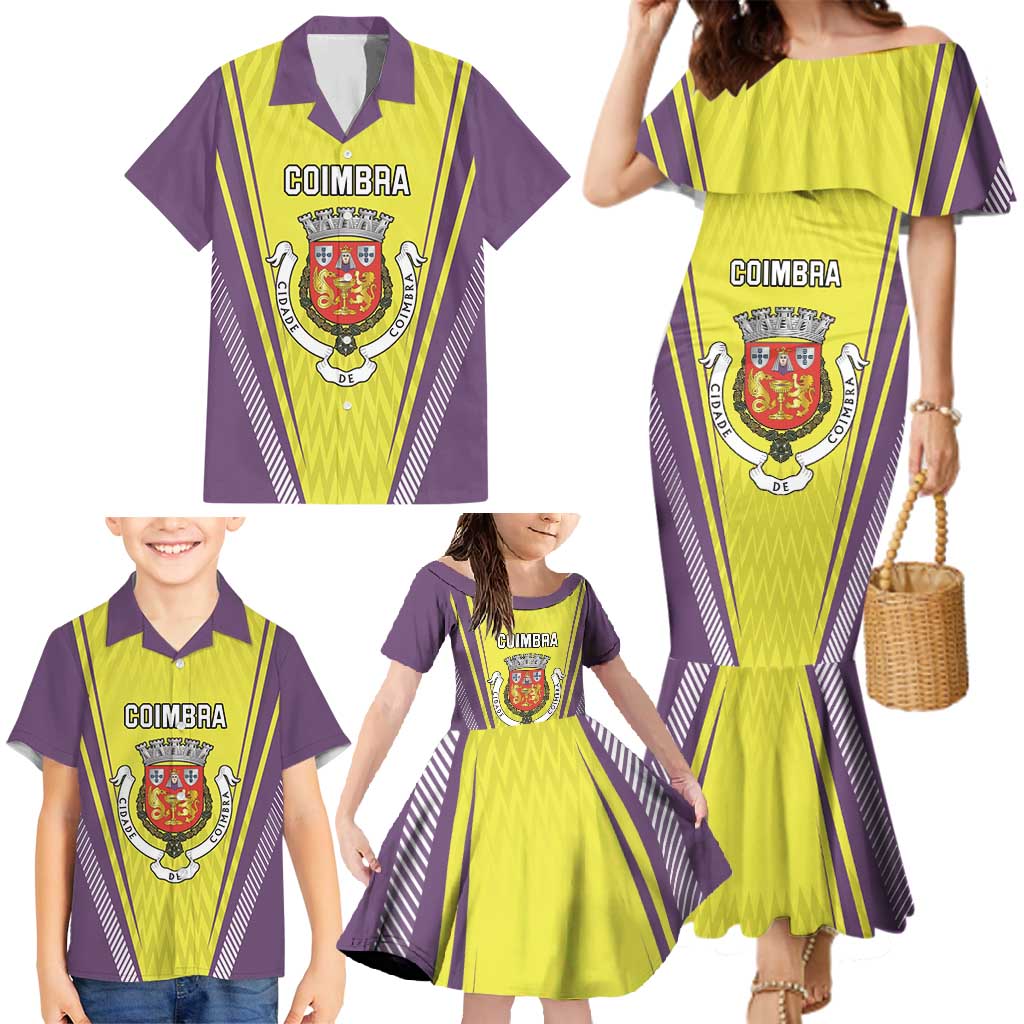 Personalized Coimbra Portugal Family Matching Mermaid Dress and Hawaiian Shirt Sporty Style - Wonder Print Shop
